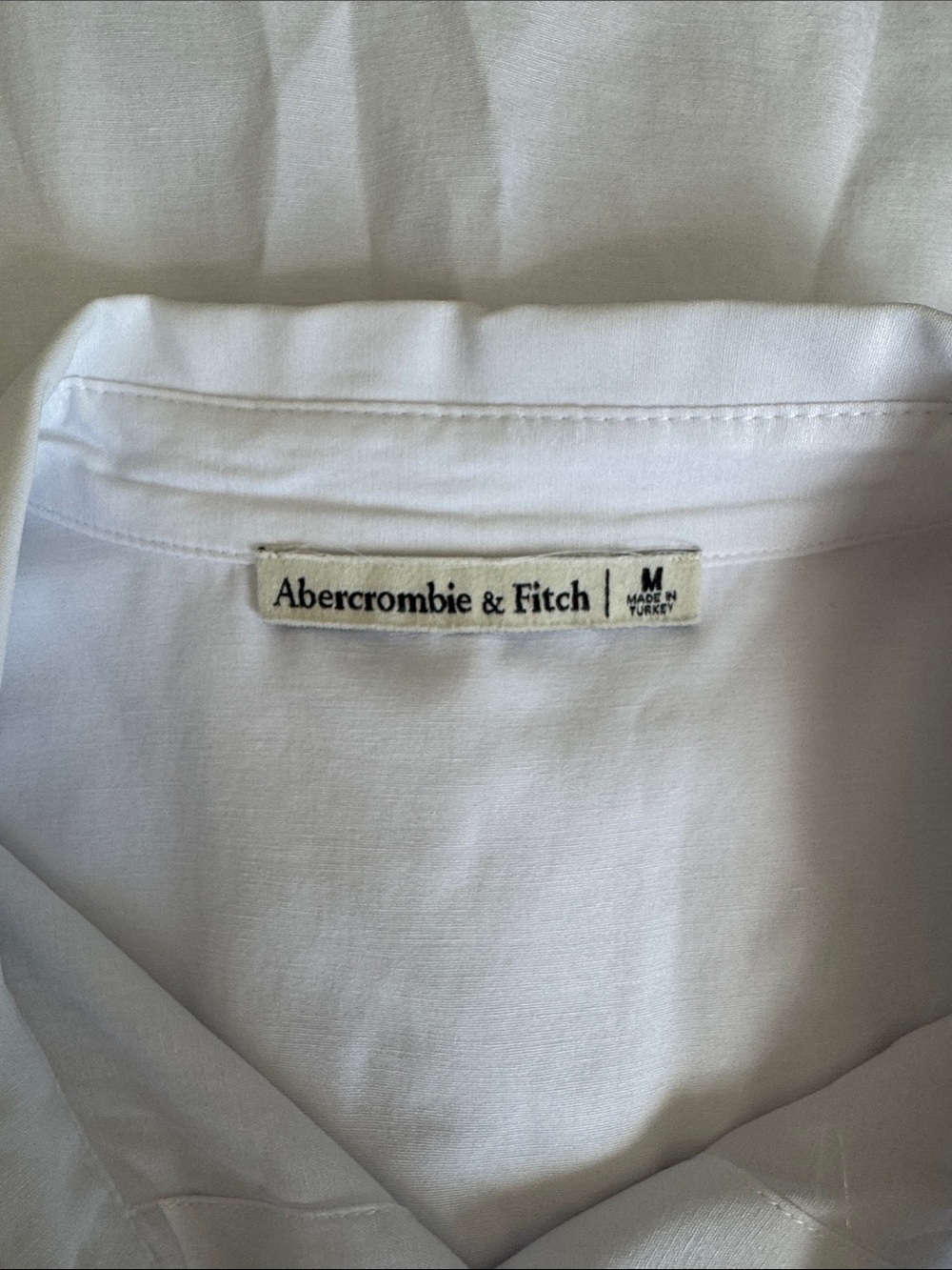 Abercrombie & Fitch White Cropped Button-Up Shirt - Picture 3 of 3